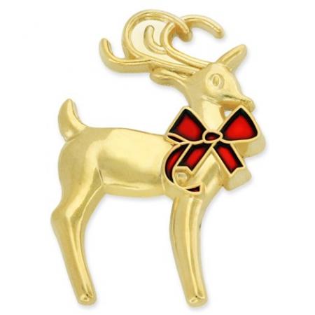 Gold Reindeer Pin 