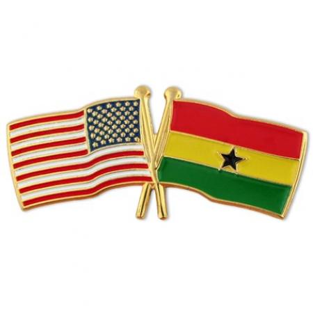 USA and Ghana Flag Pin 