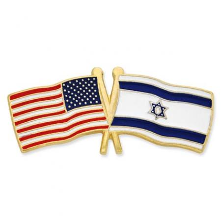 USA and Israel Flag Pin 