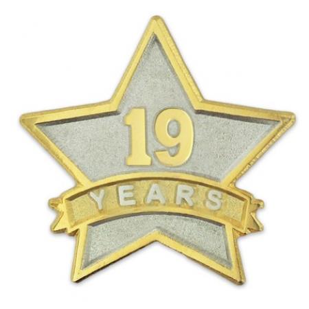 Years of Service Star Pin - 19 Years 