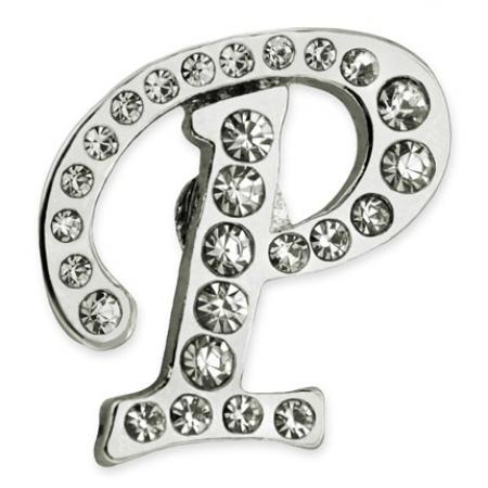 Rhinestone Letter P Pin 