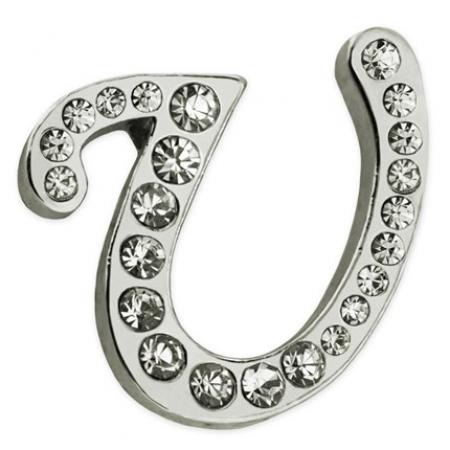 Rhinestone Letter U Pin 