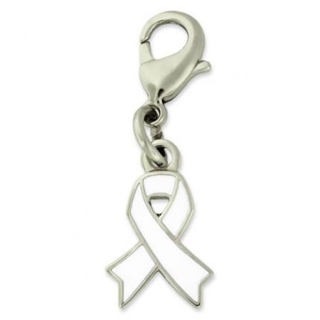 White Awareness Ribbon Charm 