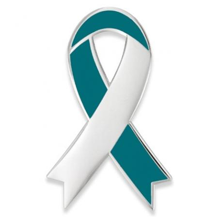 Awareness Ribbon-Teal Engravable Pin 