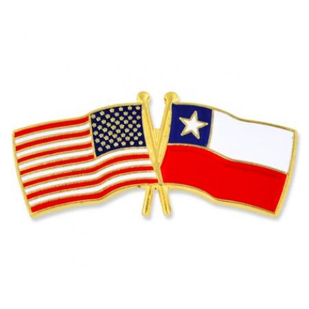 USA and Chile Flag Pin 