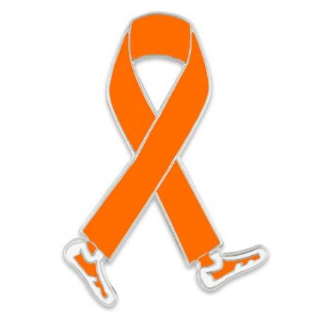 Walking Orange Ribbon Pin 