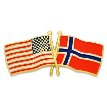 USA and Norway Flag Pin 