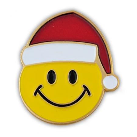 Christmas Smiley Face Pin