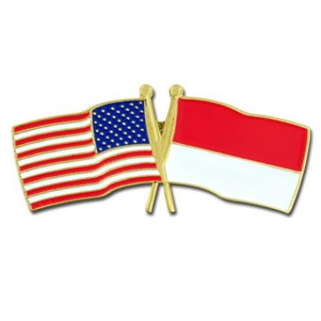 USA and Indonesia Flag Pin 