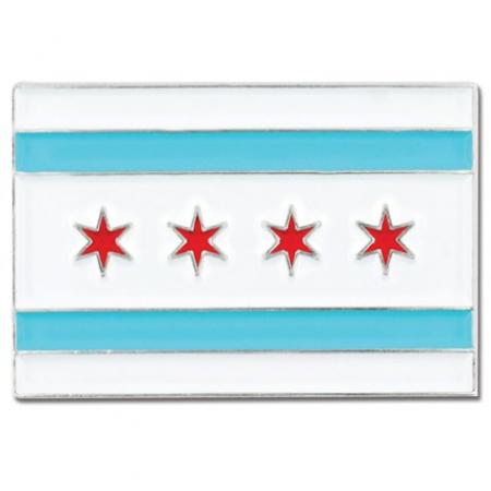 Rectangle Chicago Flag Pin 