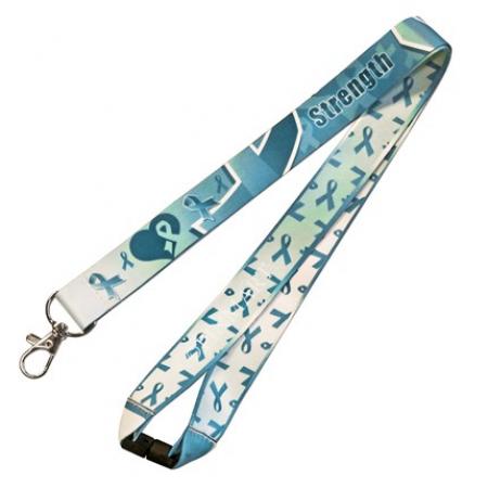 Teal Awareness Ribbon Lanyard 