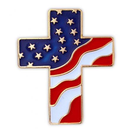 American Flag Cross Pin 