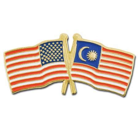 USA and Malaysia Flag Pin 