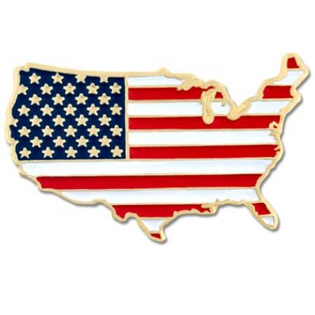 United States Shape Flag Lapel Pin 