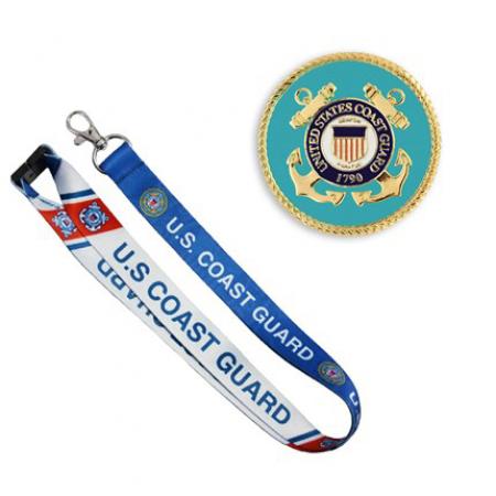 U.S. Coast Guard Pin and Lanyard Set 