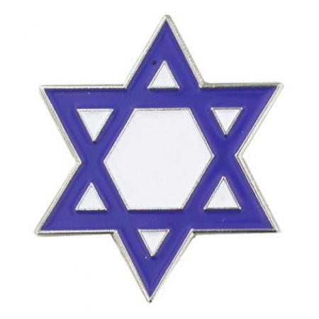 Blue & White Star of David Pin 