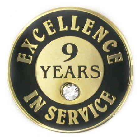 Excellence In Service Pin - 9 Years 