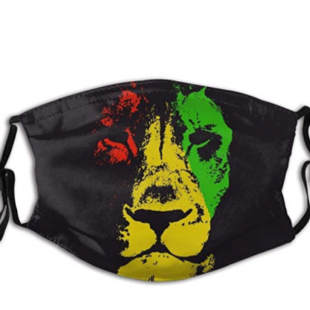 Rasta Lion of Judah Unisex Earloop Dust-Proof Face Cover Balaclava Mouth Cover Washable Reusable Filter 