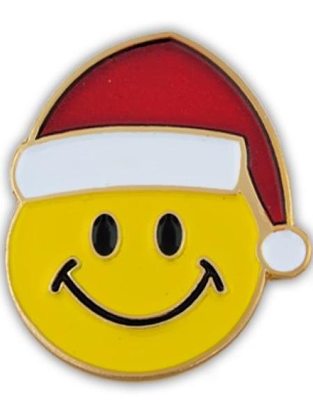 Christmas Smiley Face Pin