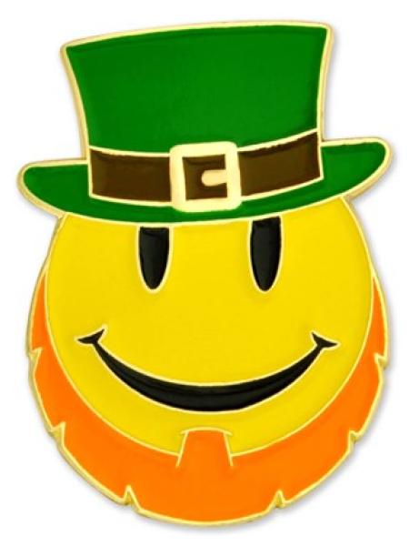 Leprechaun Smiley Face Pin