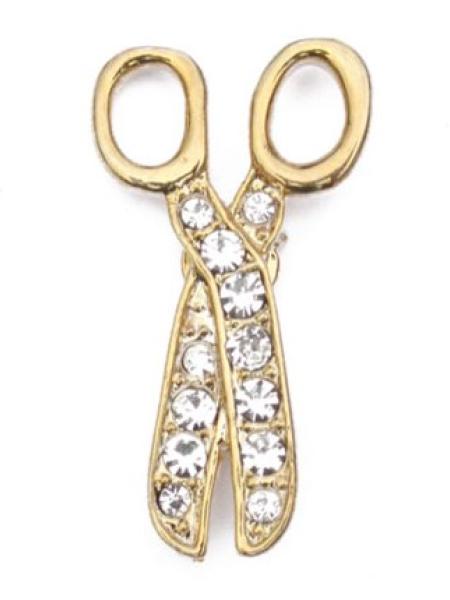 Rhinestone Scissors Pin