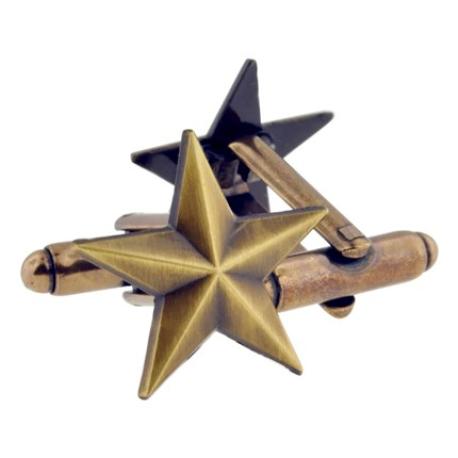     Antique Gold Star Cufflink Set