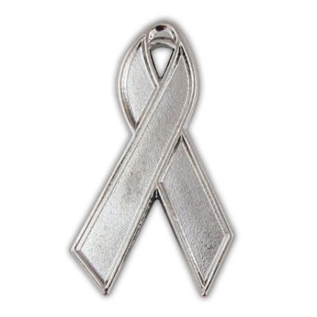     Silver Ribbon Lapel Pin