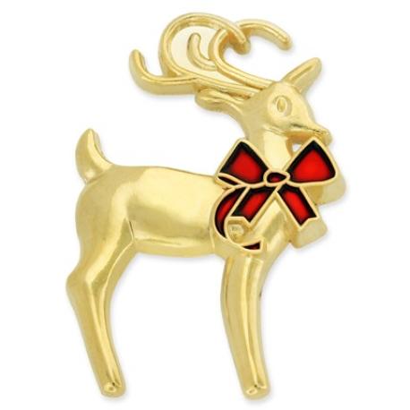     Gold Reindeer Pin