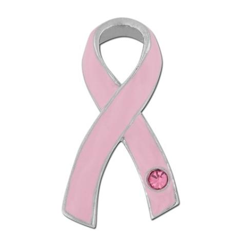     Pink Ribbon with Pink Stone Pin