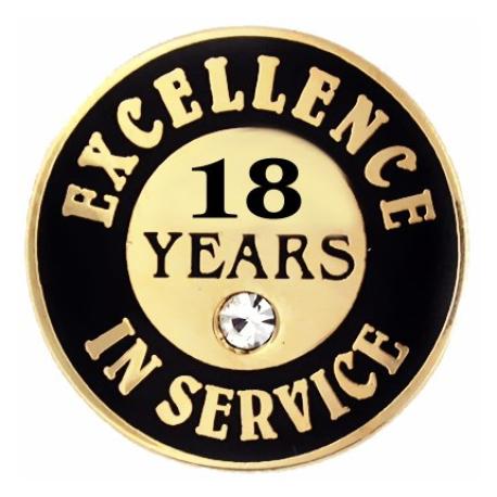     Excellence In Service Pin - 18 years