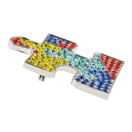     Rhinestone Autism Puzzle Pin