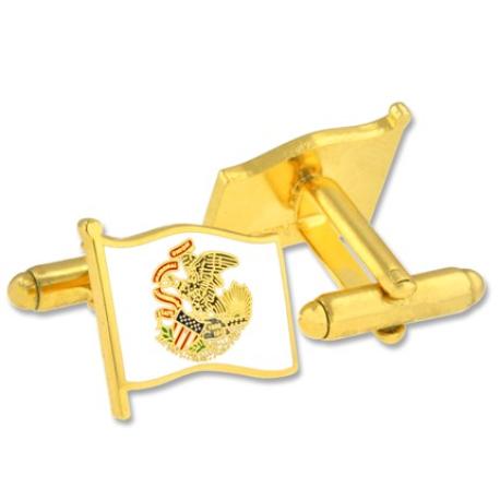     Illinois Flag Cufflink Set