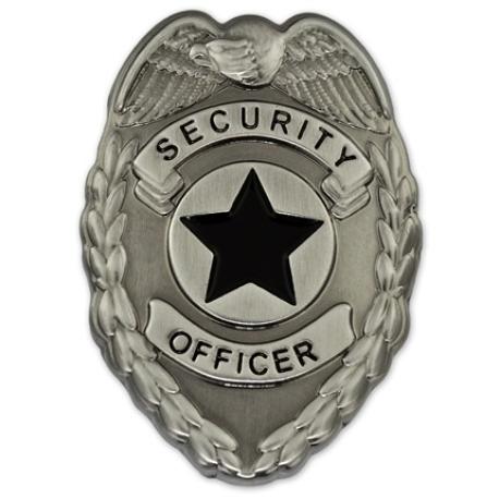     Security Officer Badge Lapel Pin - Antique Silver