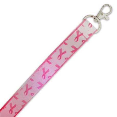     Pink Awareness Ribbon Lanyard