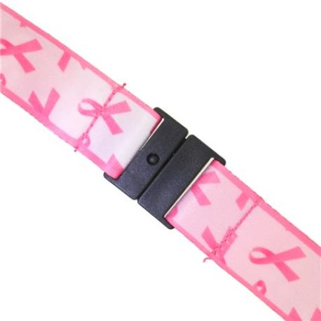     Pink Awareness Ribbon Lanyard