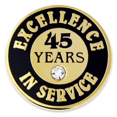     Excellence In Service Pin - 45 Years