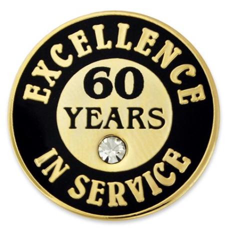     Excellence In Service Pin - 60 Years