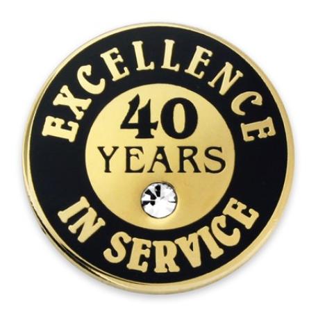     Excellence In Service Pin - 40 Years