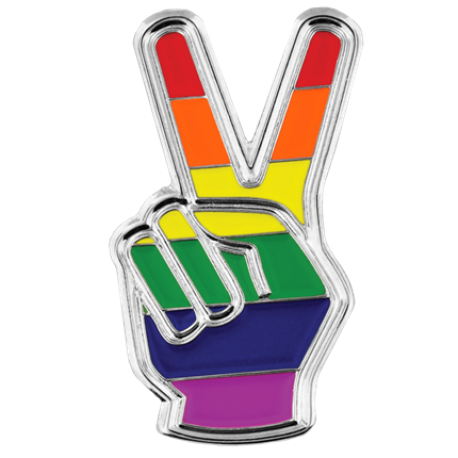     Gay Pride Peace Finger Sign