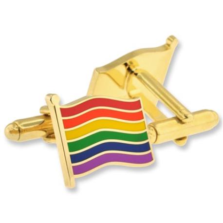     Gay Pride Flag Cufflink Set