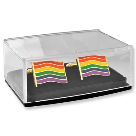     Gay Pride Flag Cufflink Set