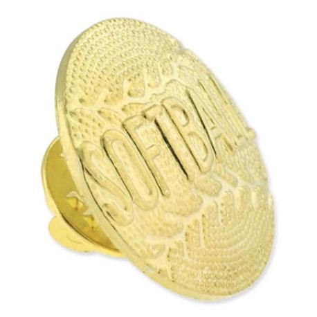     Gold Softball Chenille Pin