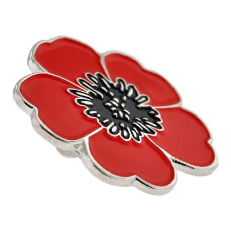     Poppy Flower Cufflinks and Pin Set