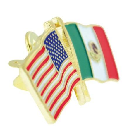     USA and Mexico Flag Pin