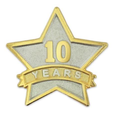     Years of Service Star Pin -10 Years