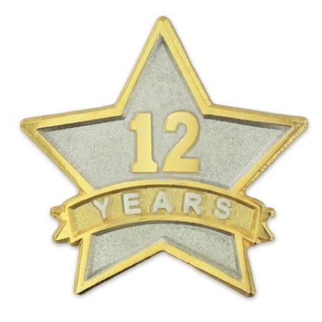     Years of Service Star Pin - 12 Years