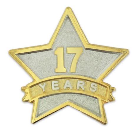     Years of Service Star Pin - 17 Years