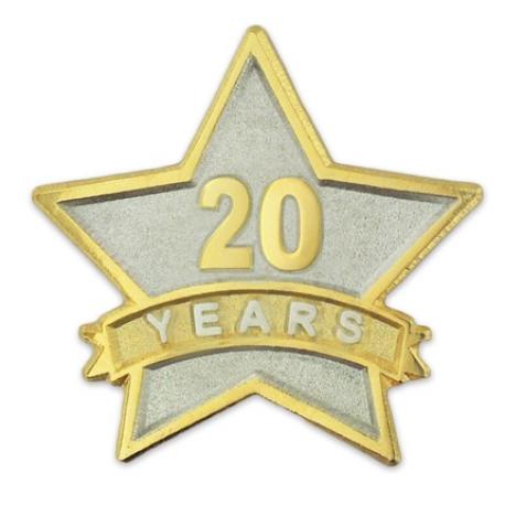     Years of Service Star Pin - 20 Years