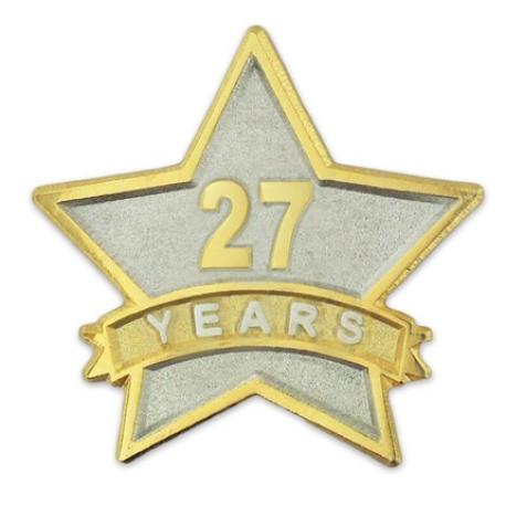     Years of Service Star Pin - 27 Years