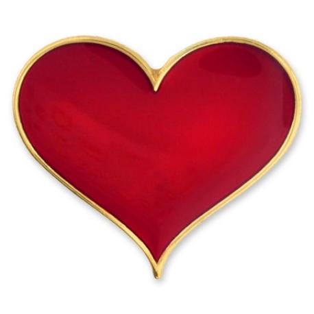     Red Heart Pin Magnetic Back